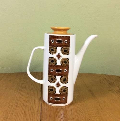 COFFEE POT J and G MEAKIN STUDIO ENGLAND MAORI PATTERN RETRO 1960`s Expresso.