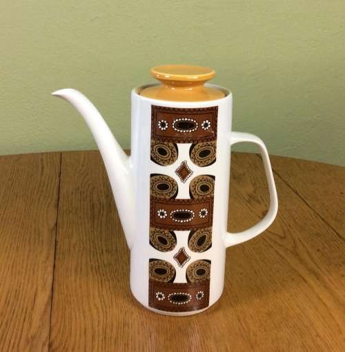 COFFEE POT J and G MEAKIN STUDIO ENGLAND MAORI PATTERN RETRO 1960`s Expresso.