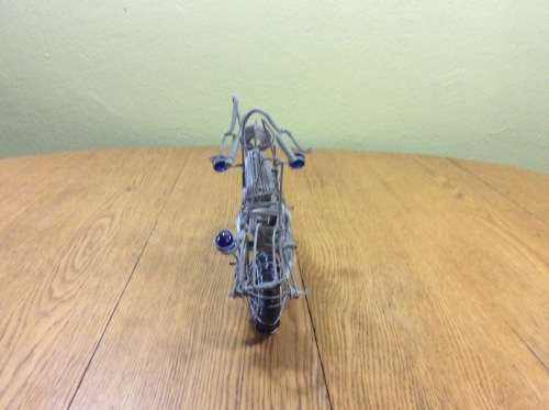 MOTOR BIKE WIRE HARLEY DAVIDSON? BLUE MARBLE LIGHTS HANDLE BARS SEAT REST PLASTIC TYRES STUNNING!!!!