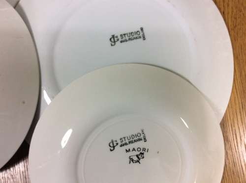 DINNER SERVICE=PART=46 piece=PLATES=BOWLS=J and G MEAKIN STUDIO=ENGLAND=MAORI PATTERN=RETRO=1960's