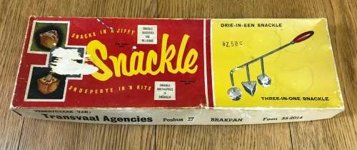 SNACKLE=THREE-IN-ONE=ORIGINAL INSTRUCTIONS=TRANSVAAL AGENCIES=SNACKS in a JIFFY=LIKE NEW in its BOX!