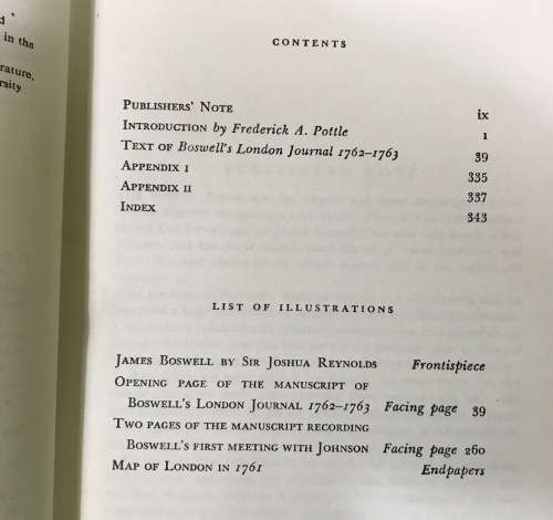 Boswell`s London Journal 1762-1763 BOSWELL JAMES POTTLE EDITOR Published by Heinemann London 1951.