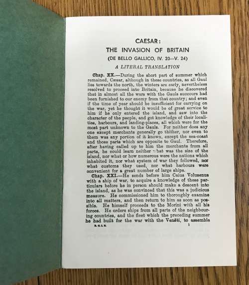 Brodie`s Classical Translations Caesar-The Invasion of Great Britain 1920 SOFTCOVER De Bello Gallico