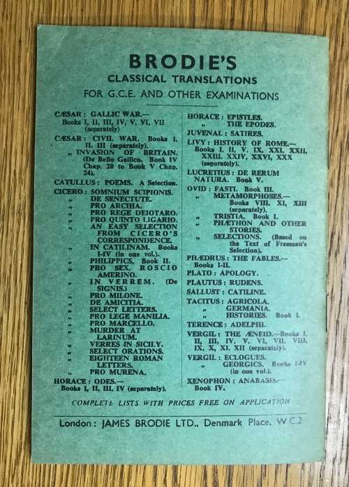 Brodie`s Classical Translations Caesar-The Invasion of Great Britain 1920 SOFTCOVER De Bello Gallico