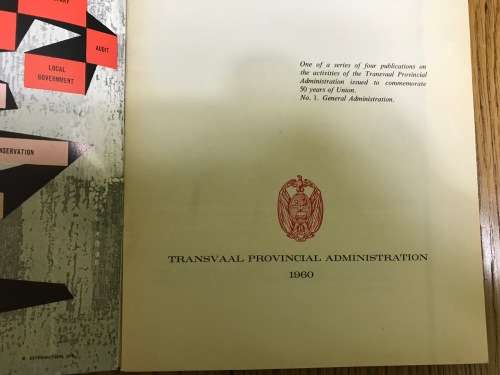 TRANSVAAL and its general activities SERVICE to our fellow-men 1960 BOOKLETS 50 YEARS UNION