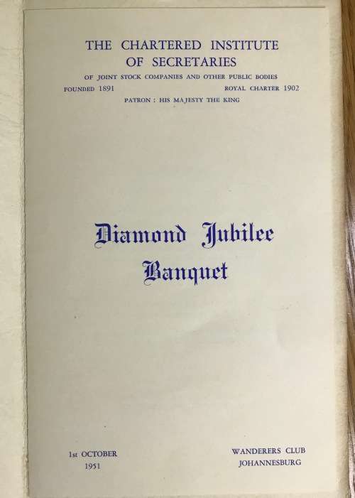 THE CHARTERED INSTITUTE of SECRETARIES 1891-1951 A REVIEW of 60 YEARS 1951 SIGNED by Edward Wilshaw!
