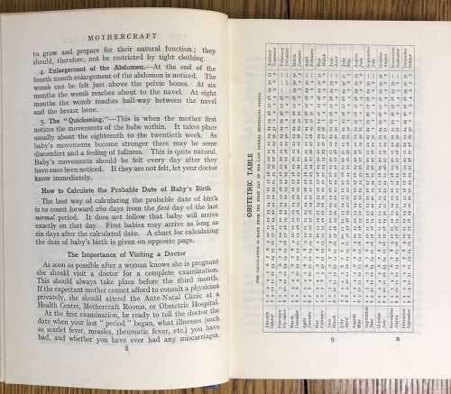 MOTHER CRAFT MARY TRUBY KING 1943 17th EDITION Parenting Includes Obstetric Tables!
