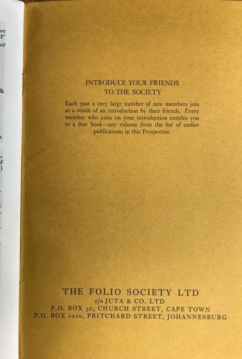 FOLIO 1968 PROSPECTUS MEMBERSHIP AND BOOKCLUB BOOKLET SCARCE!!!