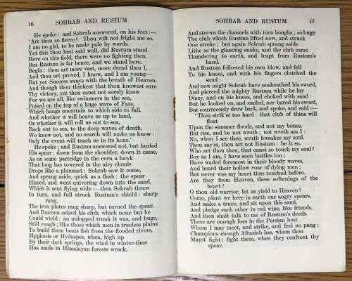 SOHRAB and RUSTUMAN EPISODE Oxford Plain Texts Matthew Arnold Oxford University Press POETRY POEMS.