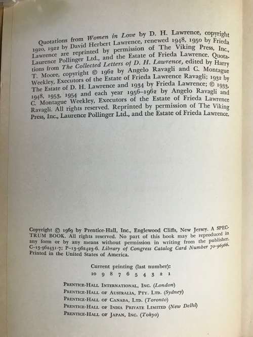 Twentieth Century Interpretations of Women in Love Edited by Stephen J. Miko 1969 D.H. Lawrence.