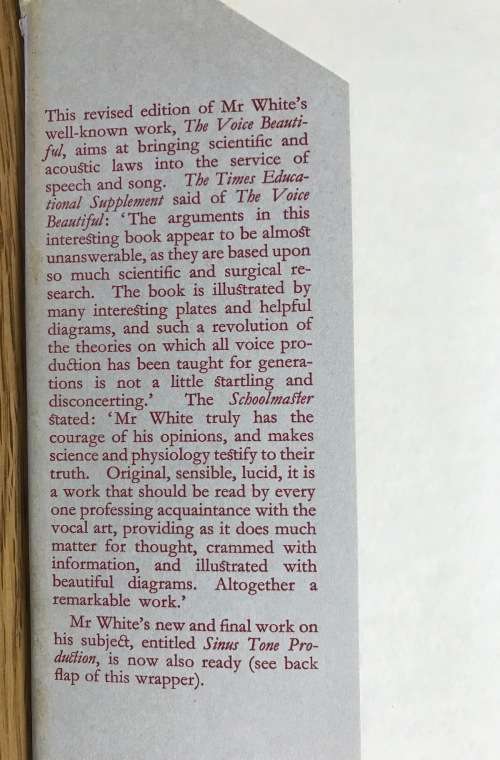 SCIENCE and SINGING ERNEST G. WHITE 1938 RESEARCH of the VOICES INGERSEL OCUTITIONISTS STAMMERERS.