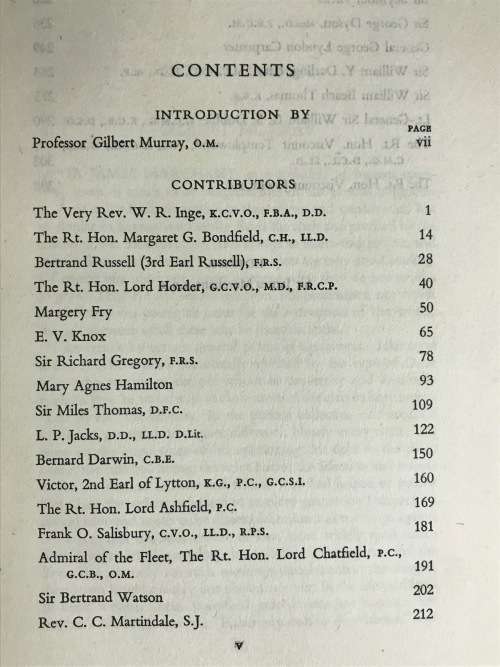 WHAT LIFE HAS TAUGHT ME by 25 DISTINGUISHED MEN and WOMEN GILBERT MURRAY ODHAMS PRESS 1948.