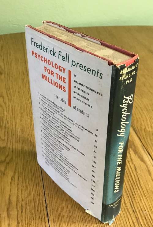Psychology for the Millions Abraham Paul Sperling Publisher Frederick Fell USA 1947.