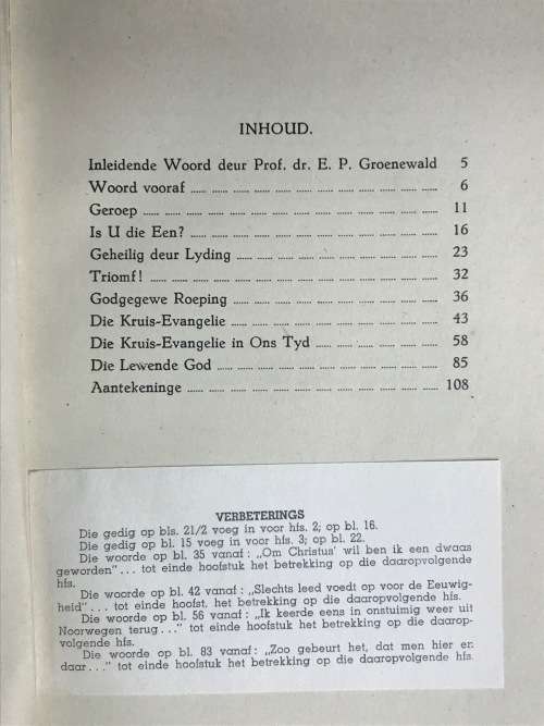 DIE KRUIS-EVANGELIE J.A. LOMBARD J.L. VAN SCHAIK 1945 SIGNED by the AUTHOR DIE PASTORIE DUNDEE NATAL