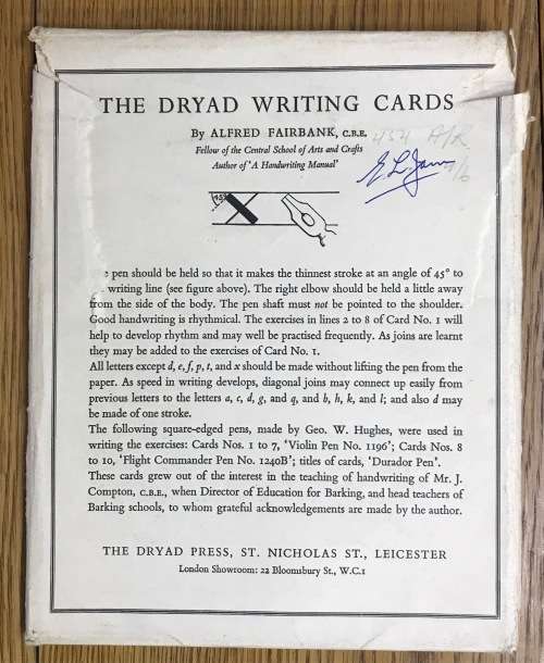 THE DRYAD WRITING CARDS ALFRED FAIRBANKS LEICESTER ENGLAND 1930`s 10 cards + notes.