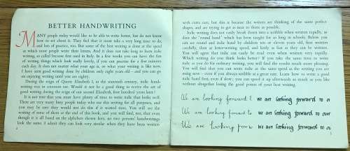 BETTER HANDWRITING GEORGE L. THOMSON PUFFIN PICTURE BOOK 96 1954.
