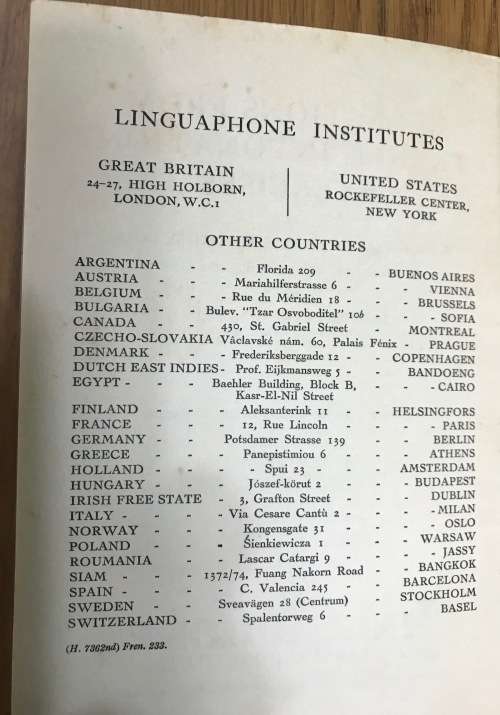 SELECTED FRENCH INTONATION EXERCISES LINGUAPHONE LANGUAGE  INSTITUTE BOOKLET.