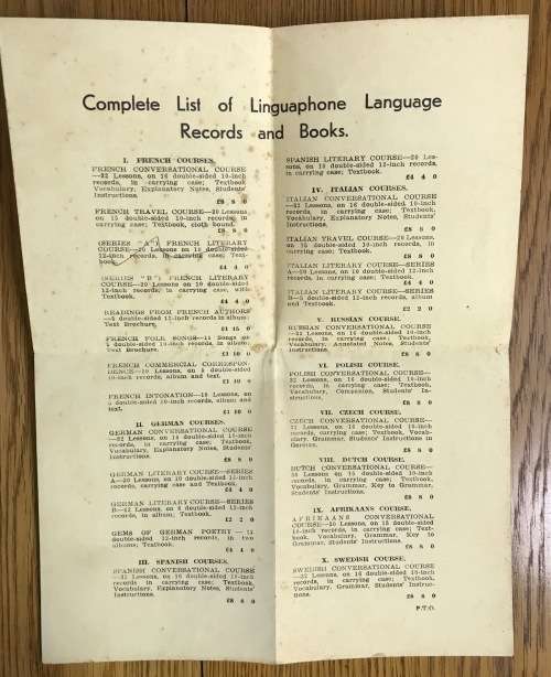 SELECTED FRENCH INTONATION EXERCISES LINGUAPHONE LANGUAGE  INSTITUTE BOOKLET.