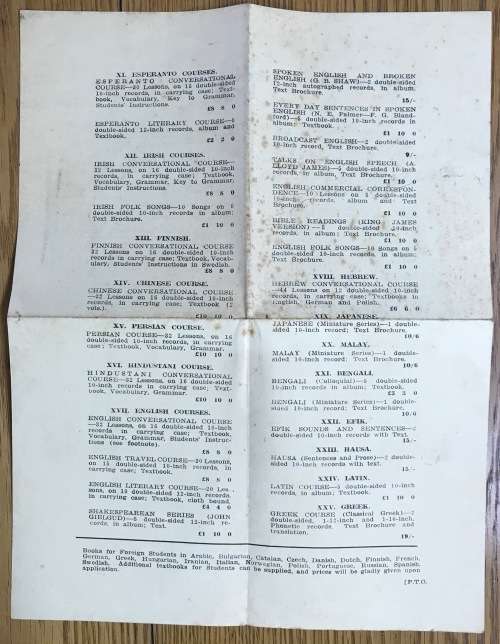 SELECTED FRENCH INTONATION EXERCISES LINGUAPHONE LANGUAGE  INSTITUTE BOOKLET.