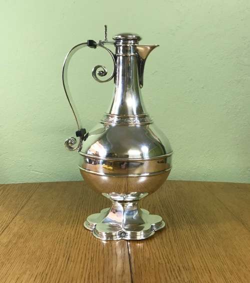STERLING SILVER HALLMARKED CLARET JUG WINE EWER 1874 BARNARD and SONS LONDON ENGLAND 146 YEARS OLD!!