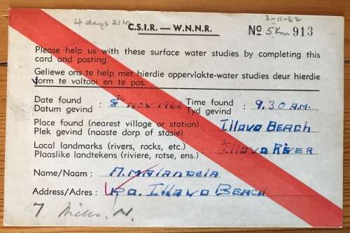 SOUTH AFRICAN C.S.I.R. POSTCARDS x 3 ILLOVO BEACH 1962/3 OCEANOGRAPHIC GROUP CONGELLA NATAL