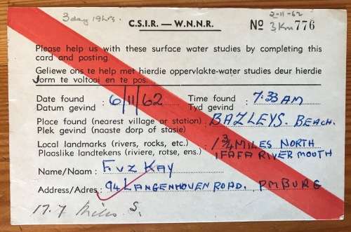 SOUTH AFRICAN C.S.I.R. POSTCARDS x 2 IFAFA BEACH 1962 OCEANOGRAPHIC GROUP CONGELLA NATAL.
