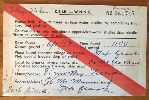 SOUTH AFRICAN C.S.I.R. POSTCARDS x 2 IFAFA BEACH 1962 OCEANOGRAPHIC GROUP CONGELLA NATAL.