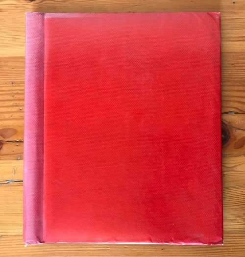 PHOTOGRAPH ALBUM=VINTAGE=RED=246mm x 292mm tall.