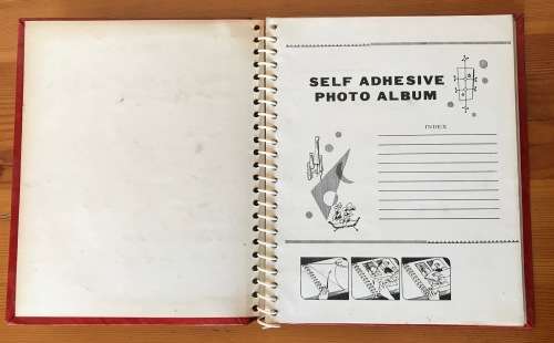 PHOTOGRAPH ALBUM=VINTAGE=RED=246mm x 292mm tall.