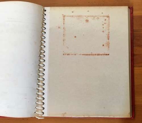 PHOTOGRAPH ALBUM=VINTAGE=RED=246mm x 292mm tall.