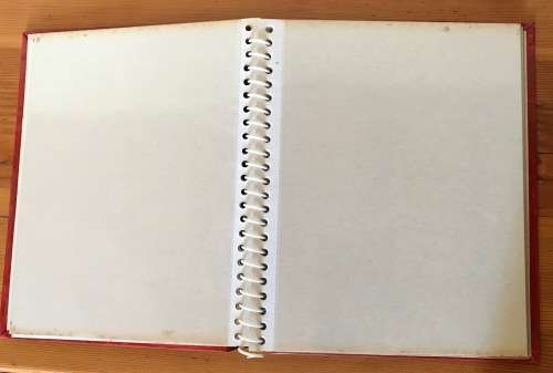PHOTOGRAPH ALBUM=VINTAGE=RED=246mm x 292mm tall.