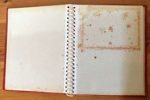 PHOTOGRAPH ALBUM=VINTAGE=RED=246mm x 292mm tall.