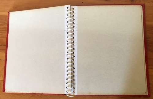 PHOTOGRAPH ALBUM=VINTAGE=RED=246mm x 292mm tall.