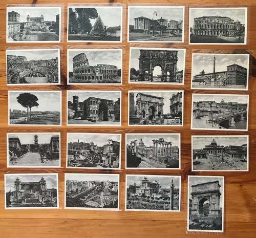POSTCARDS x 20 POST CARDS ROME ROMA ITALY 1938 MONUMENTS BUILDINGS PYRAMID UNUSED BLACK + WHITE