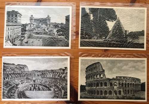 POSTCARDS x 20 POST CARDS ROME ROMA ITALY 1938 MONUMENTS BUILDINGS PYRAMID UNUSED BLACK + WHITE
