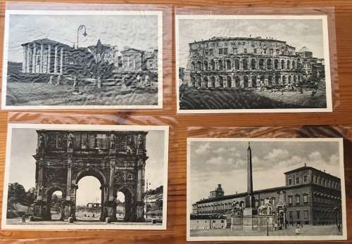 POSTCARDS x 20 POST CARDS ROME ROMA ITALY 1938 MONUMENTS BUILDINGS PYRAMID UNUSED BLACK + WHITE