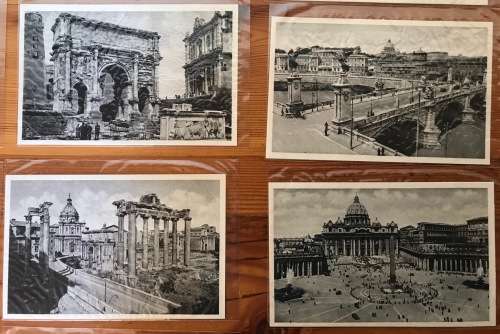 POSTCARDS x 20 POST CARDS ROME ROMA ITALY 1938 MONUMENTS BUILDINGS PYRAMID UNUSED BLACK + WHITE
