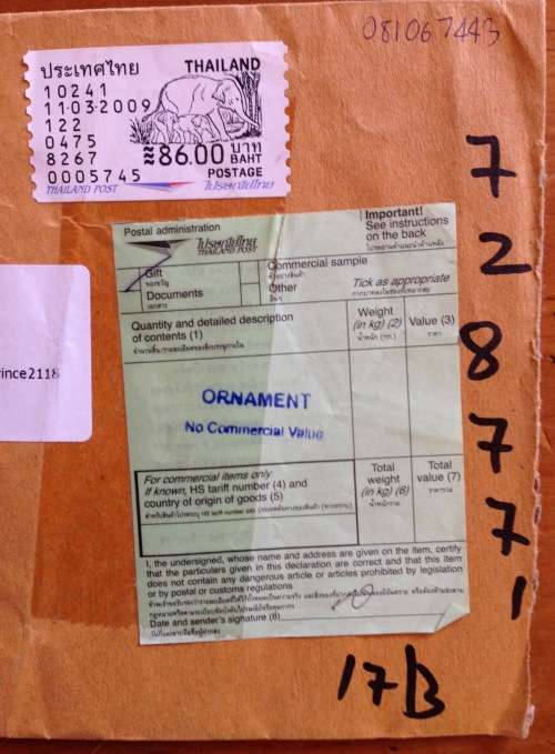 THAILAND LETTER to JOHANNESBURG INTERNATIONAL REGISTERED MAIL ELEPHANTS AIRMAIL 2009 UNUSUAL!!