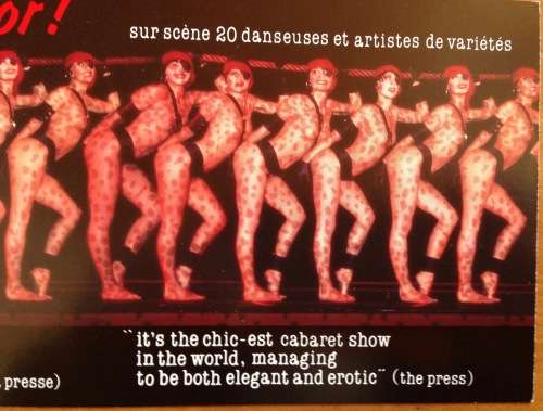 QUE CALOR REVUE FRENCH 20 DANCERS ELEGANT and EROTIC PARIS FRANCE ADVERTISING CARD NUDES WOMEN.