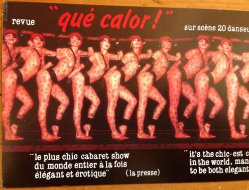 QUE CALOR REVUE FRENCH 20 DANCERS ELEGANT and EROTIC PARIS FRANCE ADVERTISING CARD NUDES WOMEN.