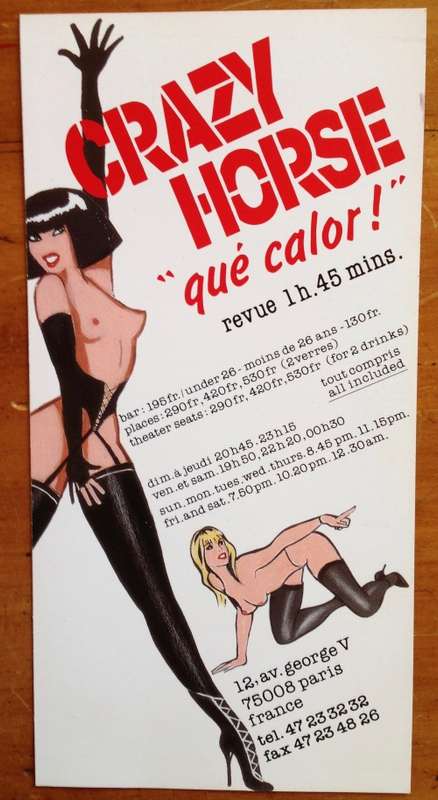 QUE CALOR REVUE FRENCH 20 DANCERS ELEGANT and EROTIC PARIS FRANCE ADVERTISING CARD NUDES WOMEN.