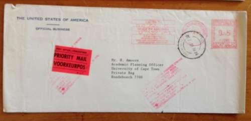 USA x 2 AMERICAN CICHLID ASSOCIATION CAMPERDOWN NATAL JOHANNESBURG PRIORITY MAIL1993 1980.