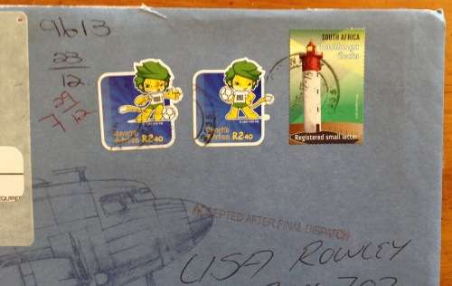 SOUTH AFRICA UNSERVICED COVER USED 100 YEARS of FLIGHT 7.65 2016 FIFA UMHLANGA ROCKS LIGHTHOUSE RSA.