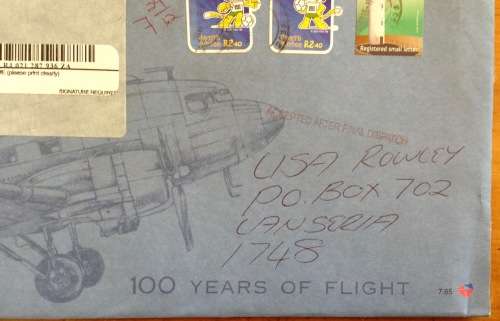 SOUTH AFRICA UNSERVICED COVER USED 100 YEARS of FLIGHT 7.65 2016 FIFA UMHLANGA ROCKS LIGHTHOUSE RSA.