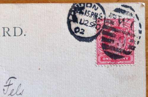 POSTCARD GREAT BRITAIN LONDON METROPOLE HOTEL to MENSLAGEGERMANY 1902 PROVING CANCEL W.O. 9.