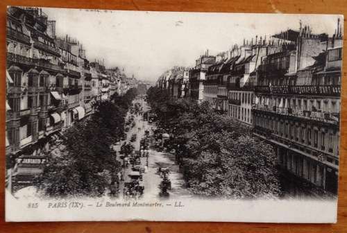 POSTCARD FRANCE PARIS Le Boulevard Montmarte to Menslage GERMANY 1912.