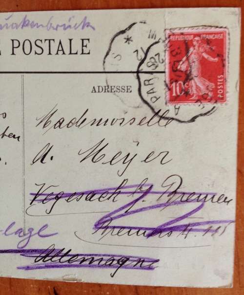 POSTCARD FRANCE PARIS Le Boulevard Montmarte to Menslage GERMANY 1912.