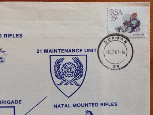MILITARY=84 MOTORISED BRIGADE=1990=SOUTH AFRICA=COMMEMORATIVE COVER=DURBAN=UMVOTI=NMR=NFA=SIGNALS.