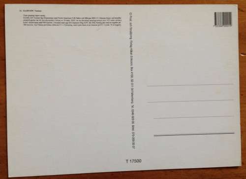 POSTCARD JUMBO SAAB S29 TUNNAN JET FIGHTER AEROPLANE T17500 FORLAG HAKAN ERIKSSON NOSTALGI SWEDEN