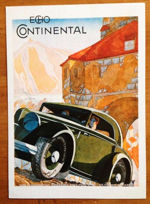 POSTCARD JUMBO ECHO CONTINENTAL TYRES RUBBER GERMANY FORLAG HAKAN ERIKSSON NOSTALGI SWEDEN 1932